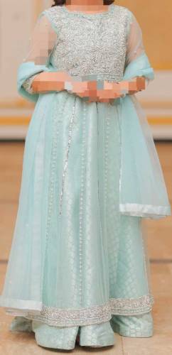 Intricately designed net dress with exquisite handmade work.