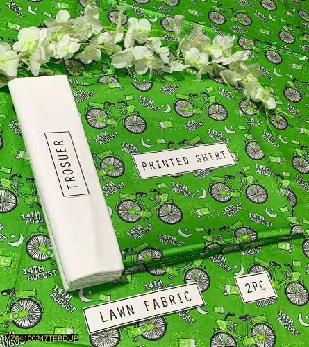 Azadi Unstiched Lawn Suit unstiched 2 piece 