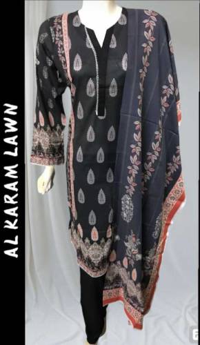 orignal Al AKRAM lown stitchi three piece suth