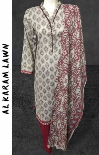 orignal Al AKRAM lown stitchi three piece suth