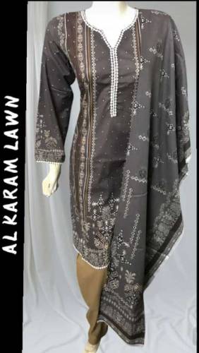 orignal Al AKRAM lown stitchi three piece suth