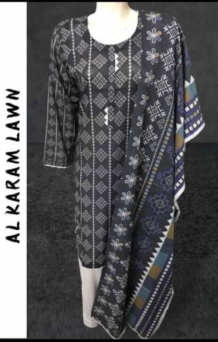 orignal Al AKRAM lown stitchi three piece suth