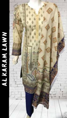 orignal Al AKRAM lown stitchi three piece suth