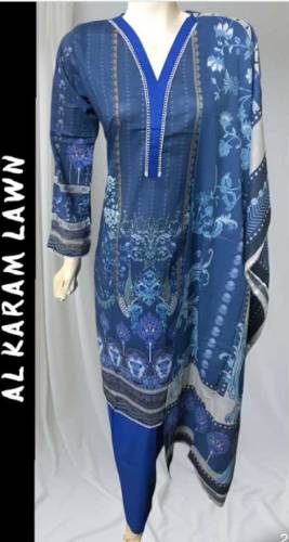 orignal Al AKRAM lown stitchi three piece suth