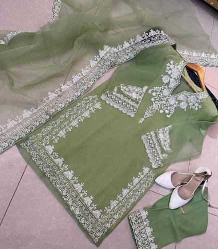 stitched 3pc organza suit