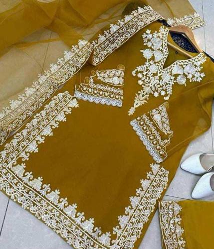 stitched 3pc organza suit