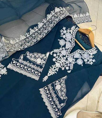 stitched 3pc organza suit