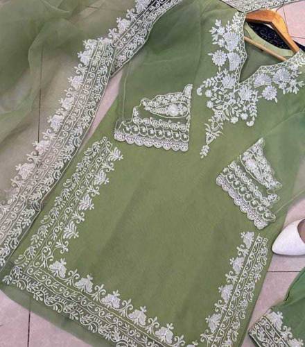 stitched 3pc organza suit