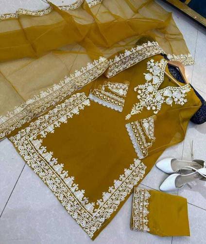 stitched 3pc organza suit