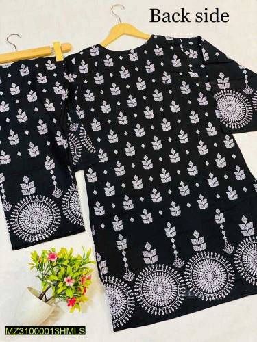 2 Piece Women's Stitched Lawn Printed Shirt and Trouser 