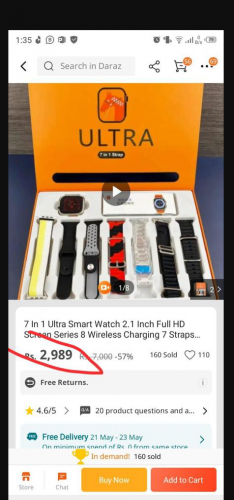 7 in 1 straps smart watch ⌚