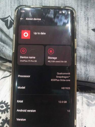 Oneplus 7 t pro 12/256 pta approved McLaren edition 