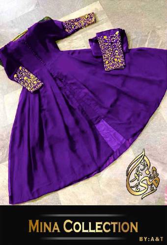 sleeves embroidered chiffon maxi 2pcs 