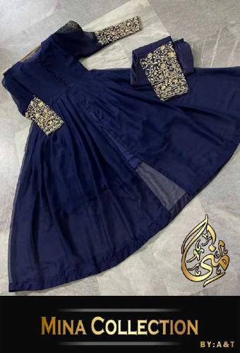 sleeves embroidered chiffon maxi 2pcs 