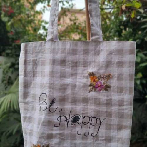 beautiful handmade hand embroidery and hand painted tote bags