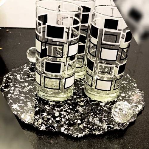 Hand Made Resin Art Makeup Tray