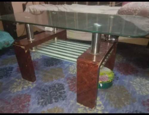 wooden ND glass table 