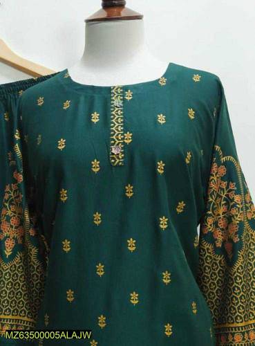 •  Fabric: Linen•  Product Type: Suit•  Pattern: Printed•  Neck Type: 
