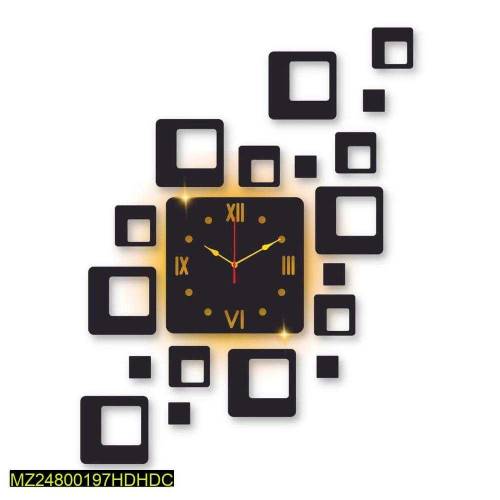 square design laminated wall clock with back light