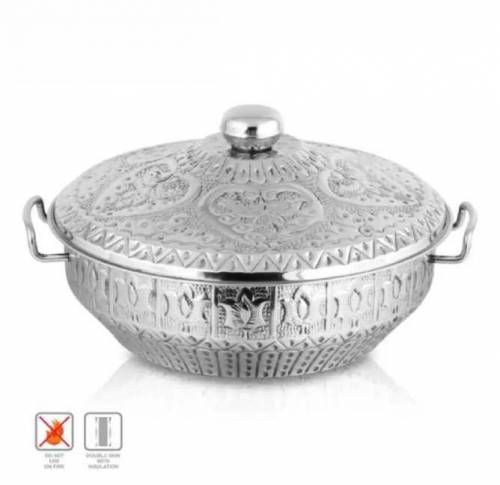 Stainless Steel Shahi Design Naqshi Hot pot set 3 pcs