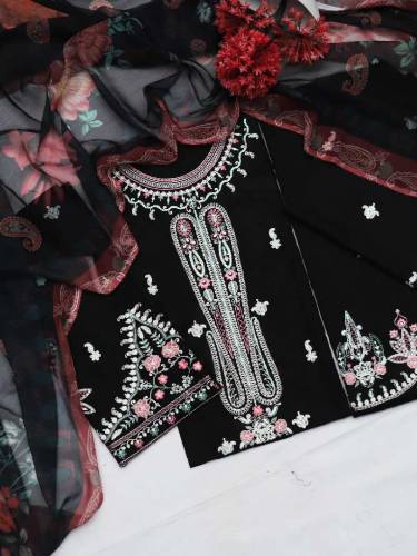 lawn embroidered shirt with digital dupatta 3pcs 