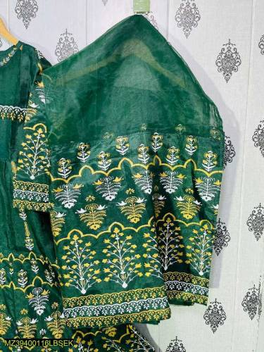 3Pcs Women's stitched Katan Silked Embroided Maxi