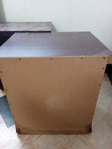 pair of single beds with mattress and side tables 