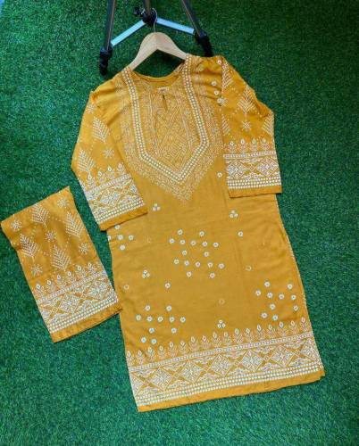 *Product Name*: 3 Pcs Women's Stitched Katan Silk Embroidered Gown Sui