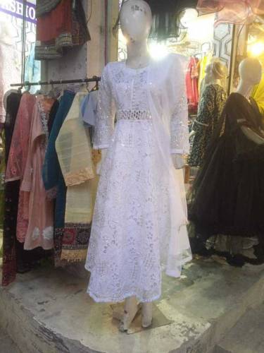 Net 3pc Stiched Maxi 