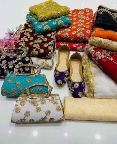 ﷽*🆕 05 piece Collection⁴**New Heavy Embroidery Nag Jaal Chiffon