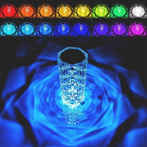 Rechargeable diamond crystal table lamp