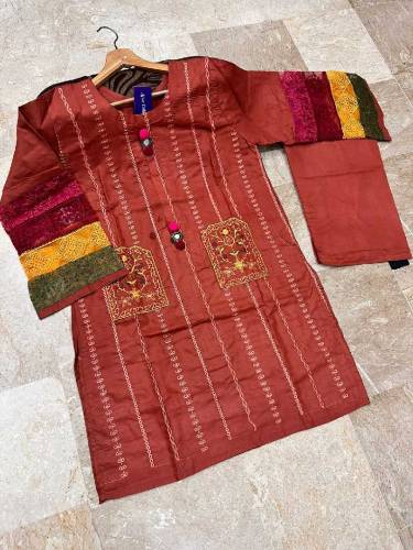 beautiful cotton shirt with organza sleeves 2pcs l
