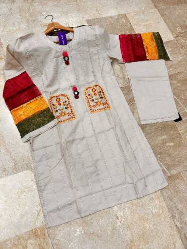 beautiful cotton shirt with organza sleeves 2pcs l