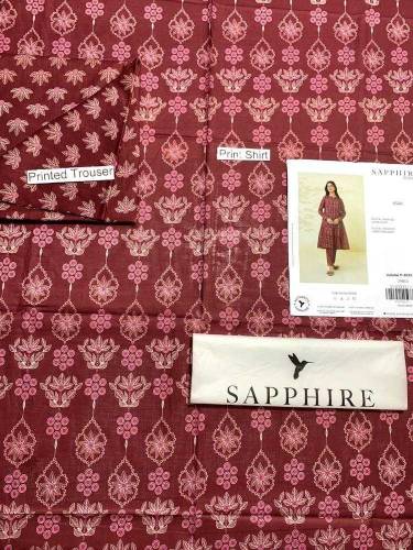 2pcs unstitched women lawn printed suit 
