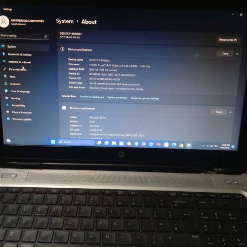 HP corei5 6th generation 