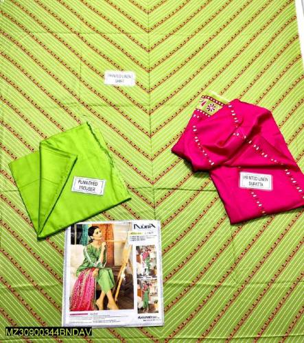 2pcs Women's Stitched cotton printed Shirt and trouser