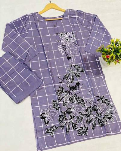 stitched lawn 2pcs