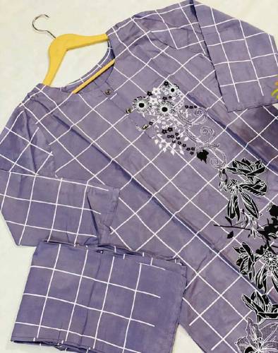 stitched lawn 2pcs