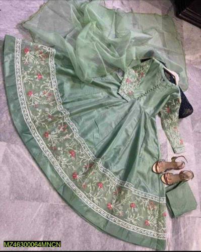*Product Name*: 3 Pcs Women's Stitched Katan Silk Embroidered Maxi*Pro