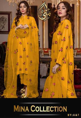 Rose Embroidery Shirt With Embeoidery Dupatta 3pcs