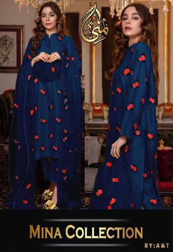 Rose Embroidery Shirt With Embeoidery Dupatta 3pcs