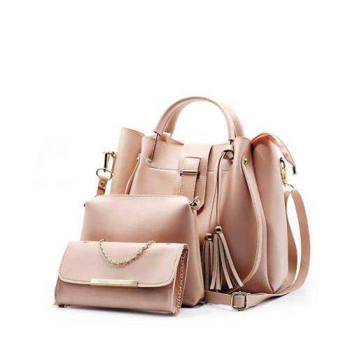 3 Pcs women's beautiful pu leather shoulder bag 