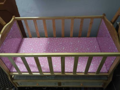 wooden baby cot
