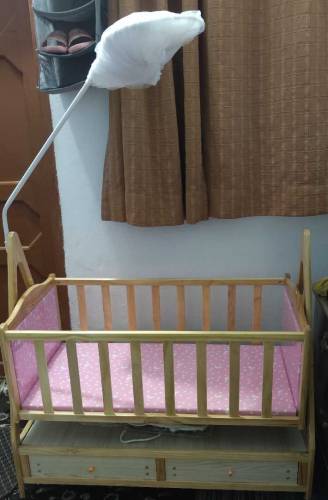 wooden baby cot