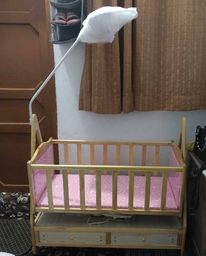 wooden baby cot