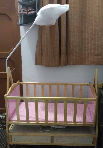 wooden baby cot