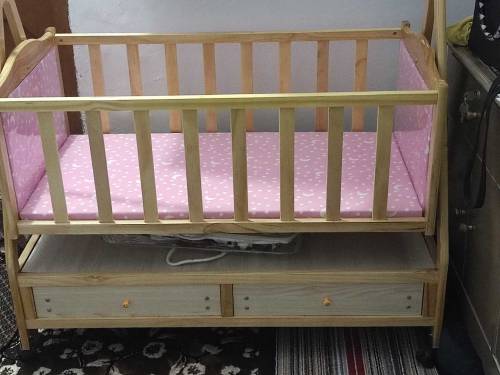wooden baby cot