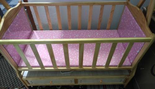 wooden baby cot
