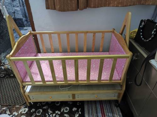 wooden baby cot