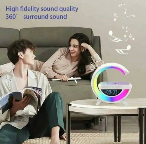 wirless mobile phone charger, clock, speker and lamp